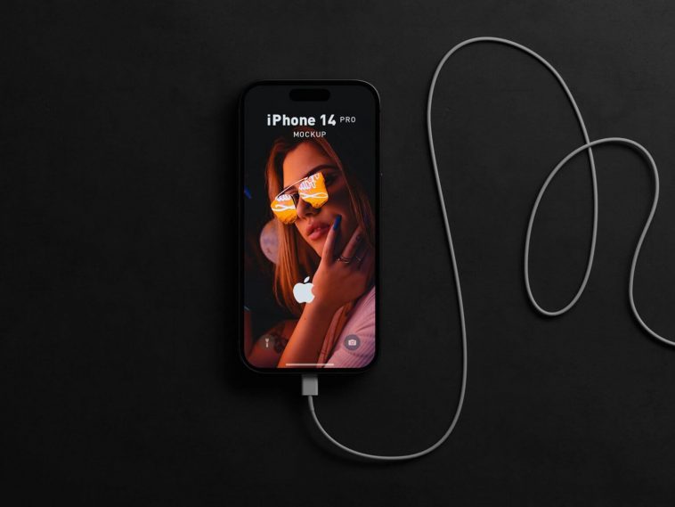 Free iPhone 14 Pro Mockup PSD