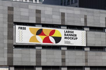Free Large Building Banner Mockup PSD