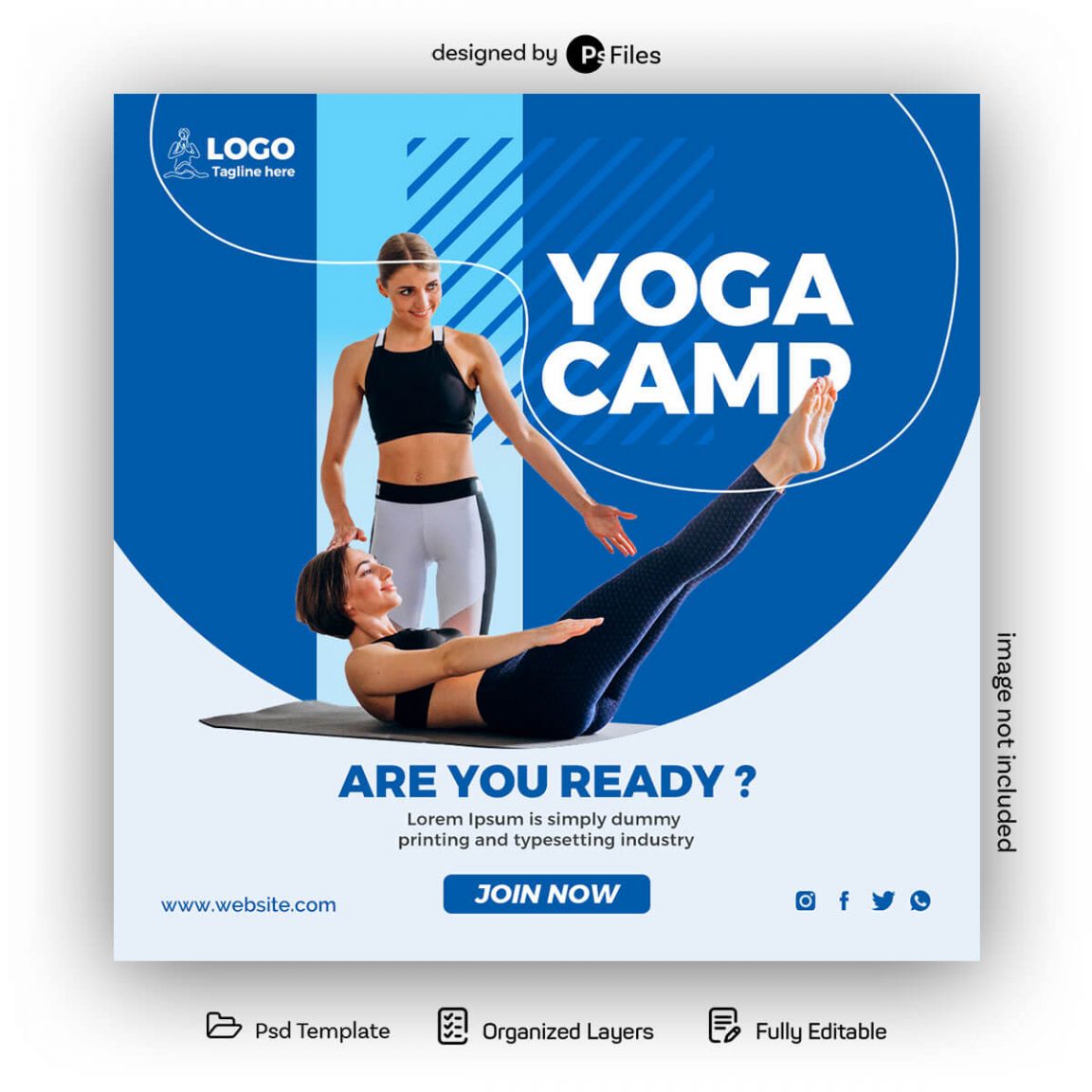 Yoga Training Camp Free Social Media Post Design PSD Template - PsFiles