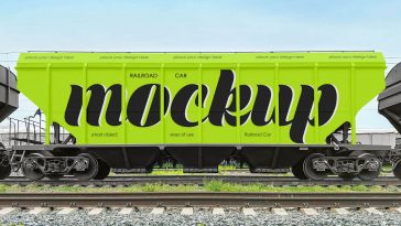 Railroad Car – Free Mockup PSD
