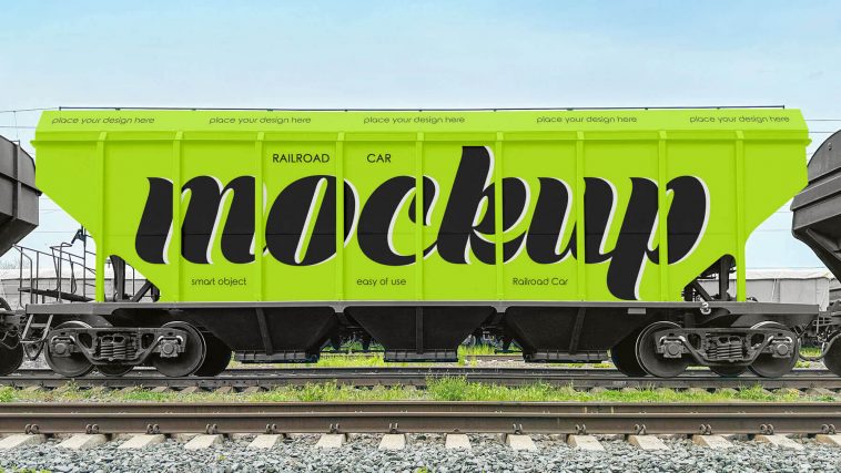 Railroad Car – Free Mockup PSD