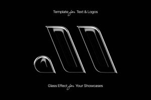 Realistic Glass Logo Mockup