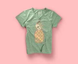 V-Neck T-Shirt Mockup For Women
