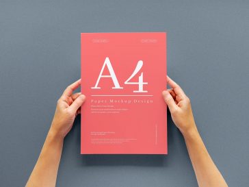 Handheld A4 Paper Mockup