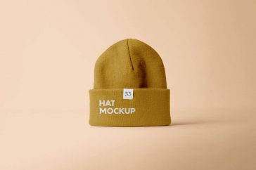 Front View of Winter Hat Mockup