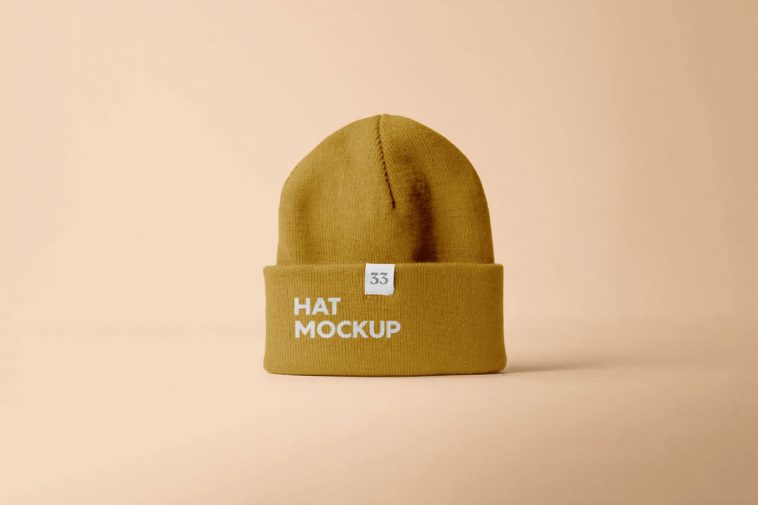 Front View of Winter Hat Mockup