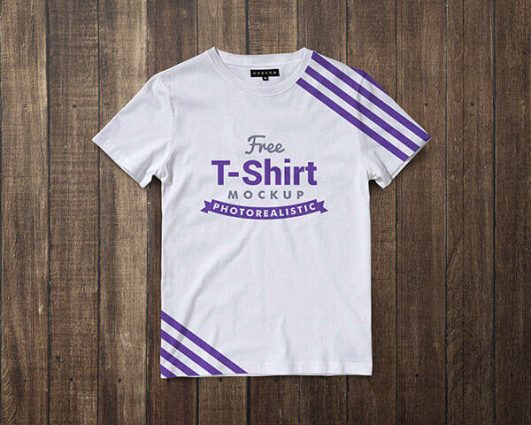 Top View Fit Half Sleeves Free T-Shirt Mockup PSD - PsFiles