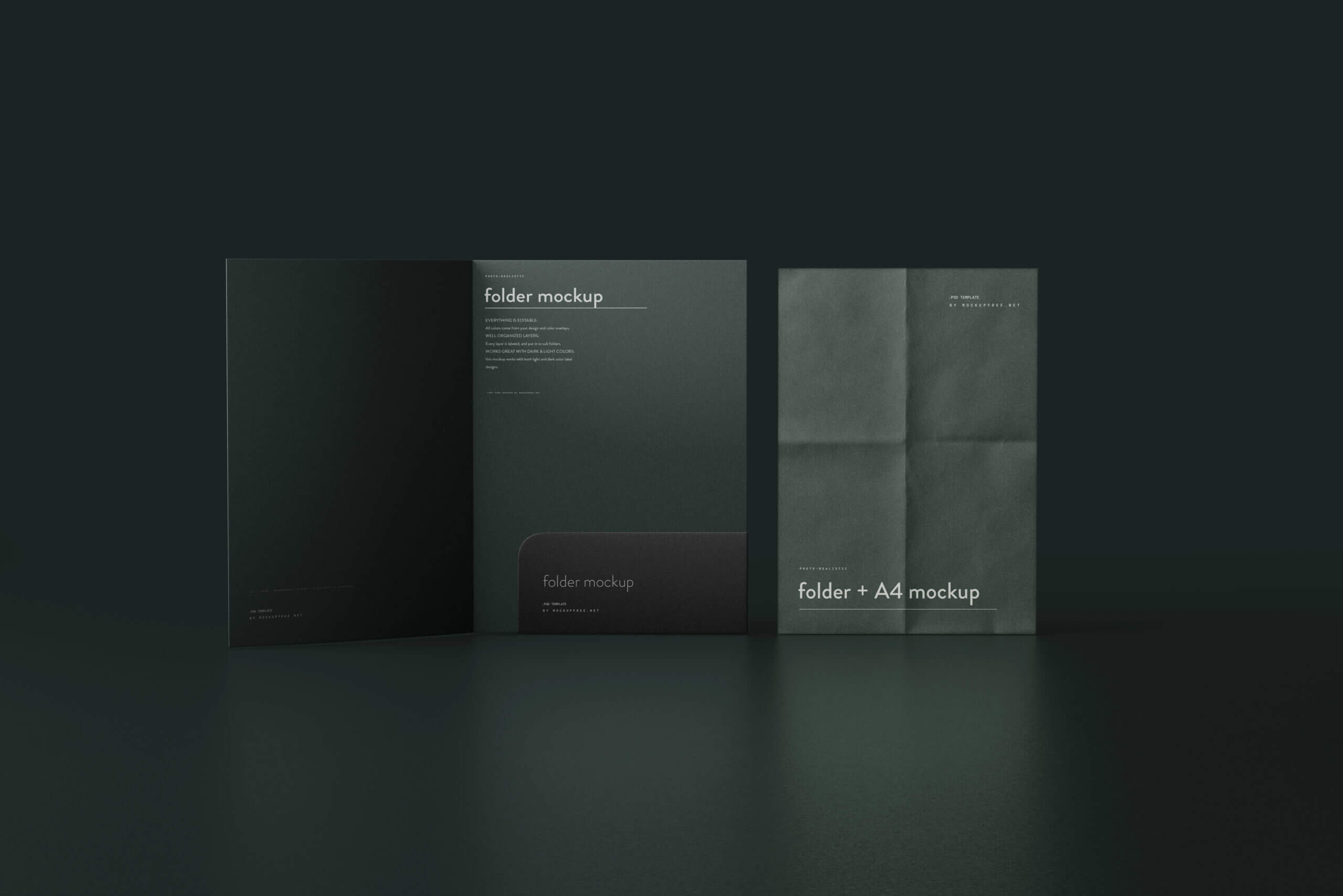 10 Free Single Pocket Folder Stationery Mockup PSD Files