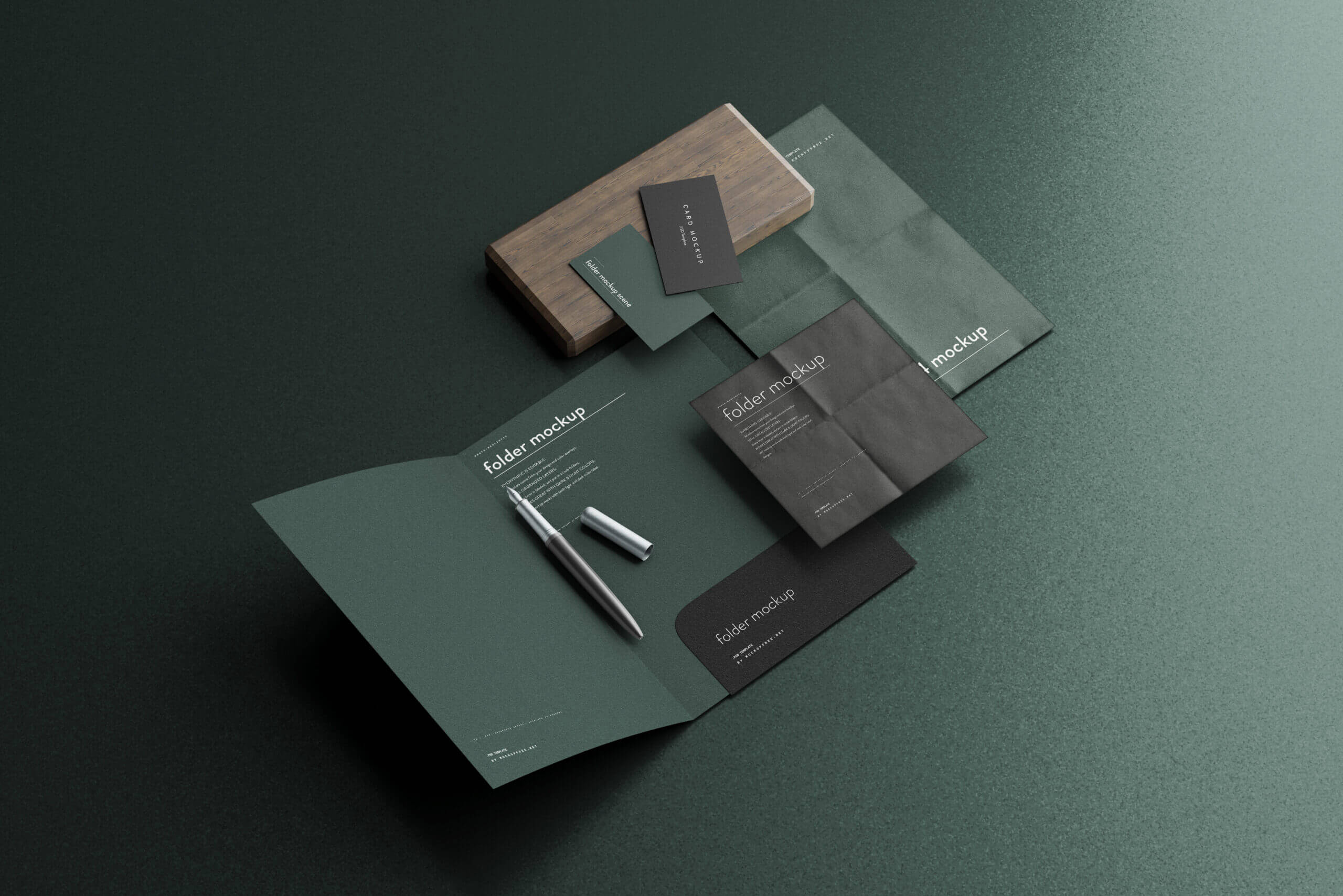 10 Free Single Pocket Folder Stationery Mockup PSD Files