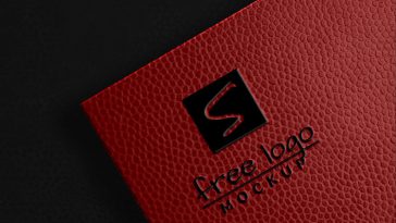 2 Top View Logo Mockups on Bumpy Leather