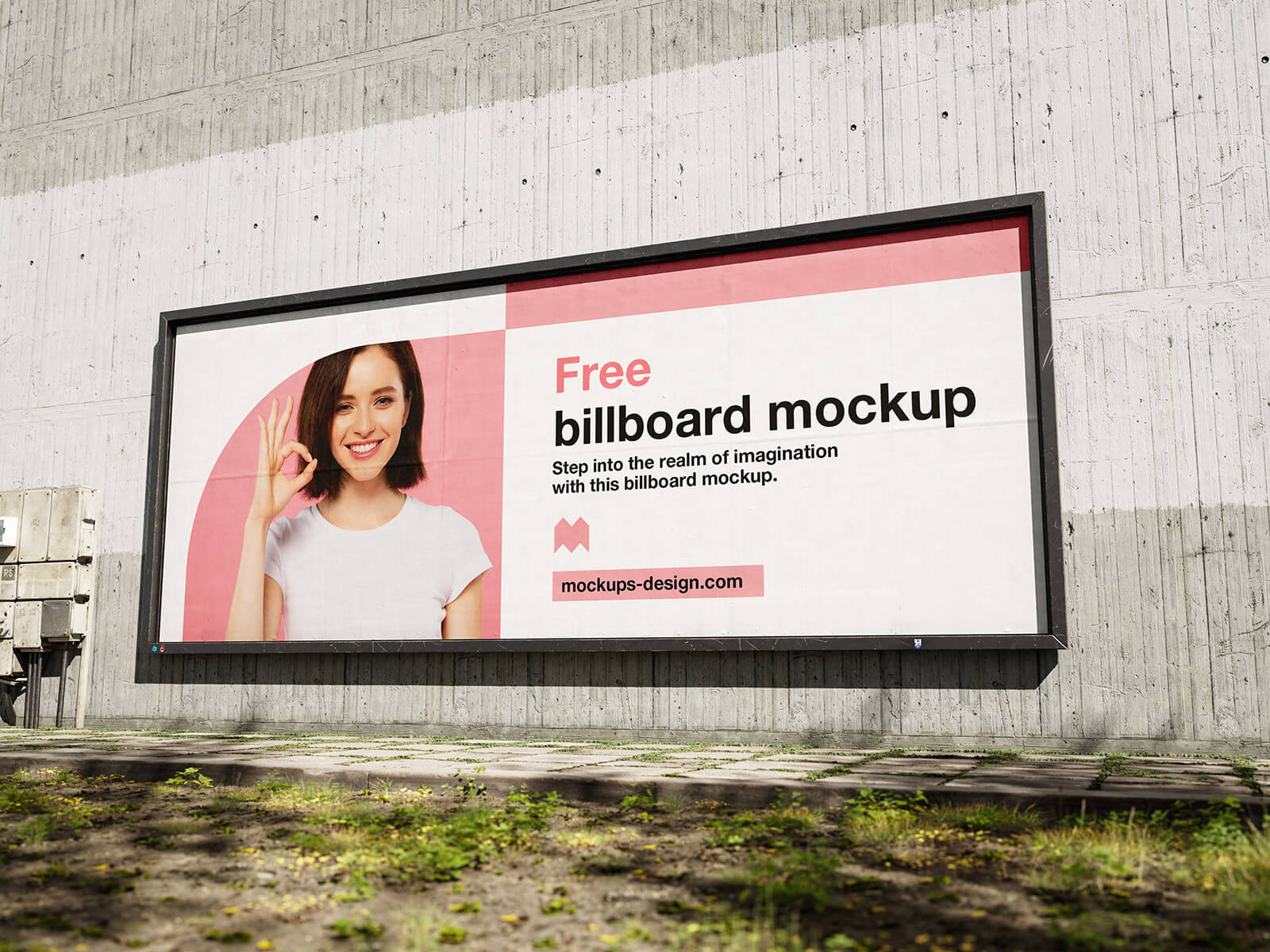 3 Free Concrete Wall Billboard Mockup PSD Files