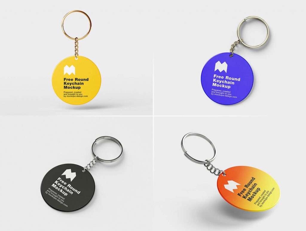 Free 4 Free Round Key Ring / Keychain Mockup PSD Files PSD - PsFiles