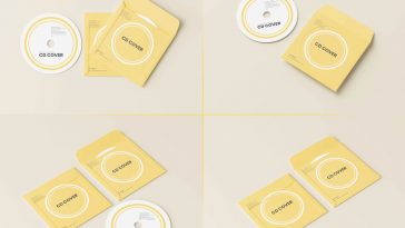 5 Free Paper CD Cover & Disc Mockup PSD Files