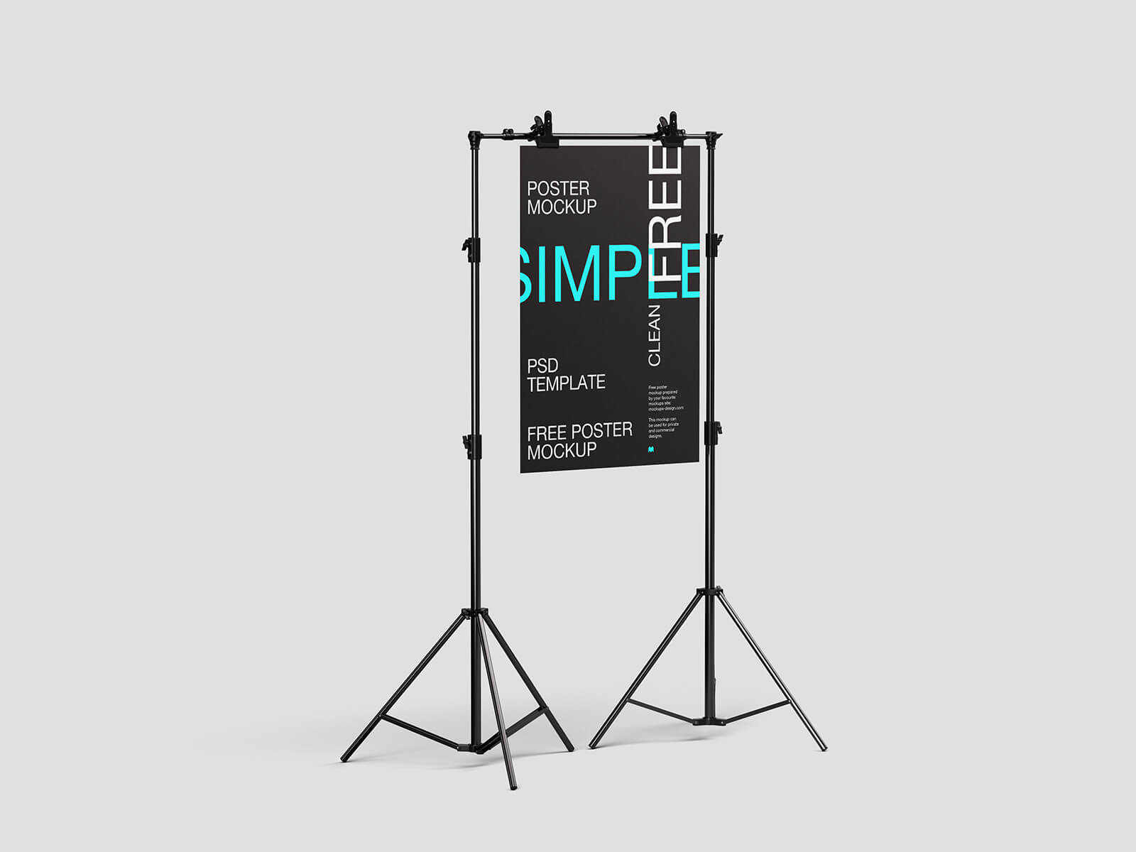 5 Free Poster Mockup On Tripod PSD Set - PsFiles