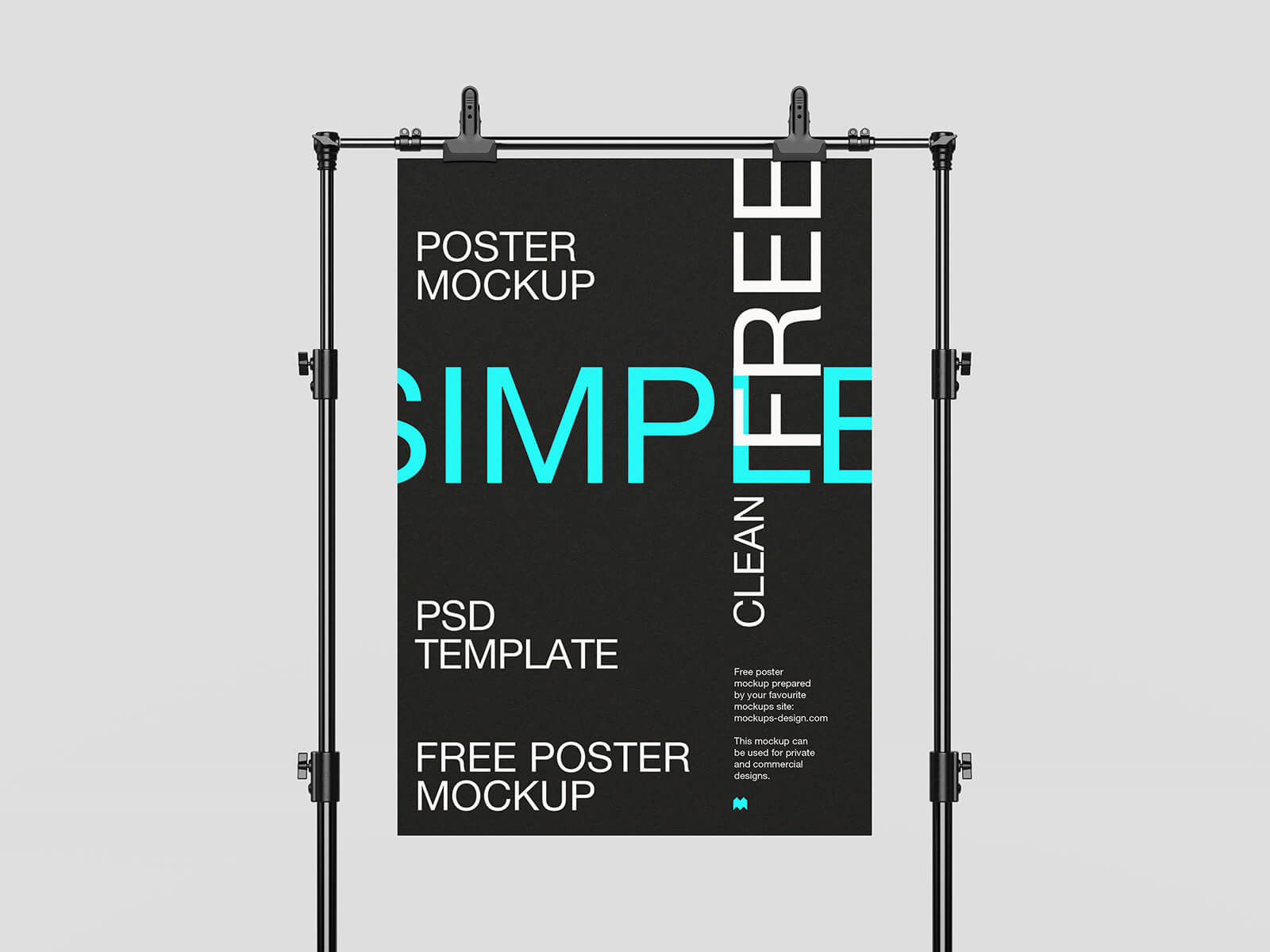 5 Free Poster On Tripod Mockup PSD Set