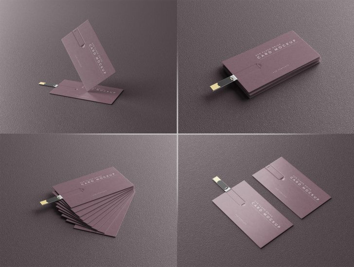 5 Free USB Flash Drive Business Card Mockup PSD Files PsFiles