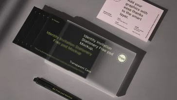 Free Business Card With Transparent Case Mockup PSD