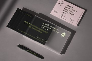 Free Business Card With Transparent Case Mockup PSD