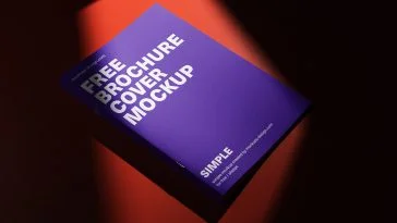 Free Center Pin Brochure Cover On Red Mockup PSD