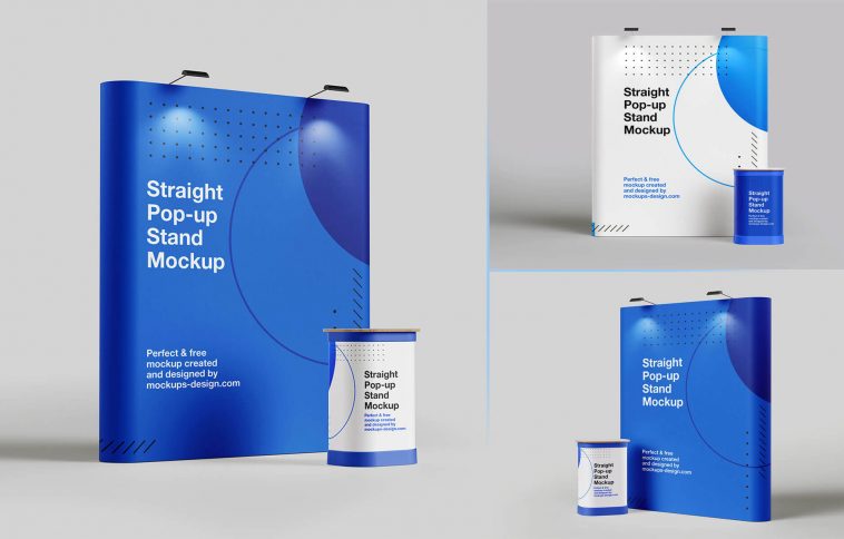 Free Exhibition Pop-Up Display Stand Mockup PSD Files