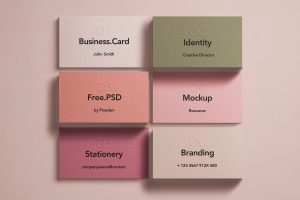 Free Multiple Business Cards Mockup PSD