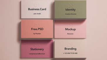Free Multiple Business Cards Mockup PSD