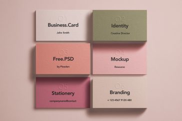 Free Multiple Business Cards Mockup PSD