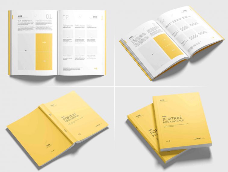 Free Portrait Softcover Book Mockup