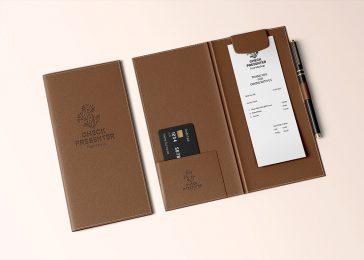 Free Restaurant Check Presenter Mockup