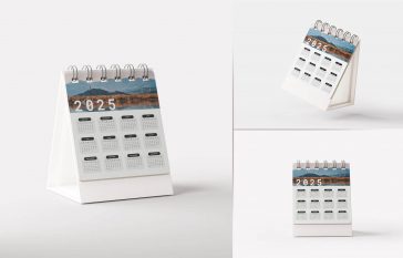 Free Small Desk Calendar 2024 Mockup PSD set - PsFiles