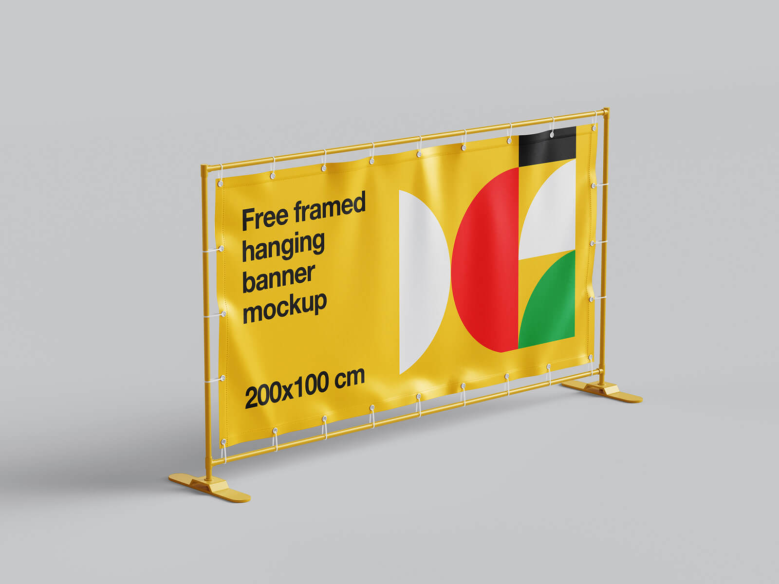 Free Steel Frame Square Banner Mockup 4 PSD set