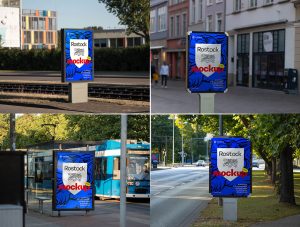 5 Free Street Citylight Mupi Poster Mockup PSD Files