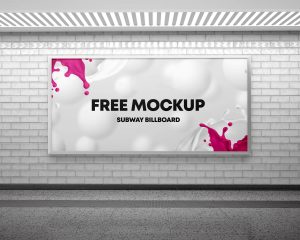 Free Subway Billboard Mockups PSD 2 Set