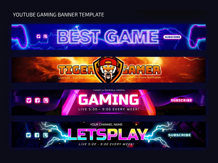 SpeedArt] FREE Amazing Gaming  Channel Banner Template #2 +