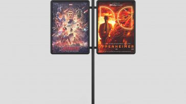 Double Poster Stand Mockup