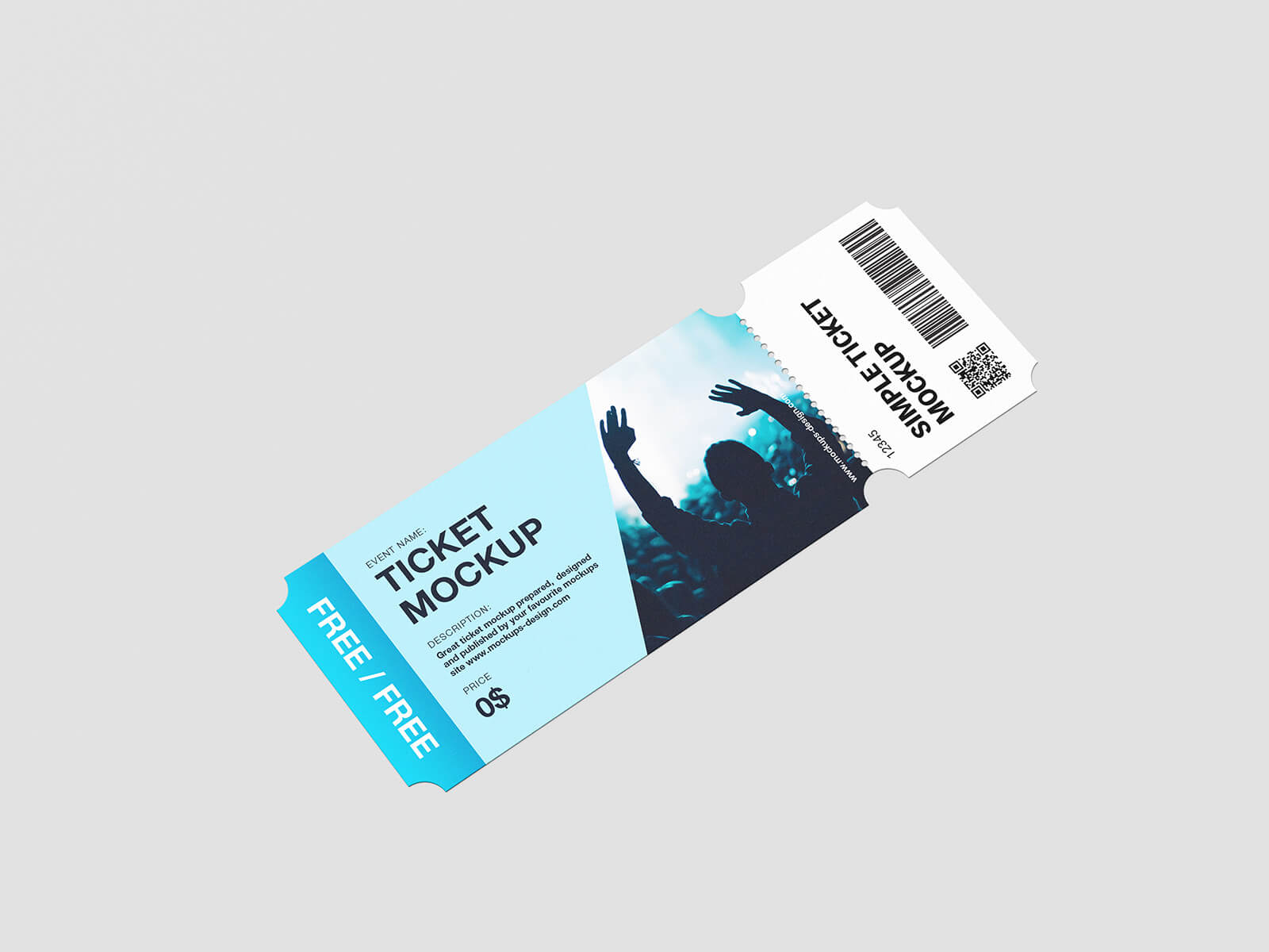 Free Customizable Ticket Mockup PSD