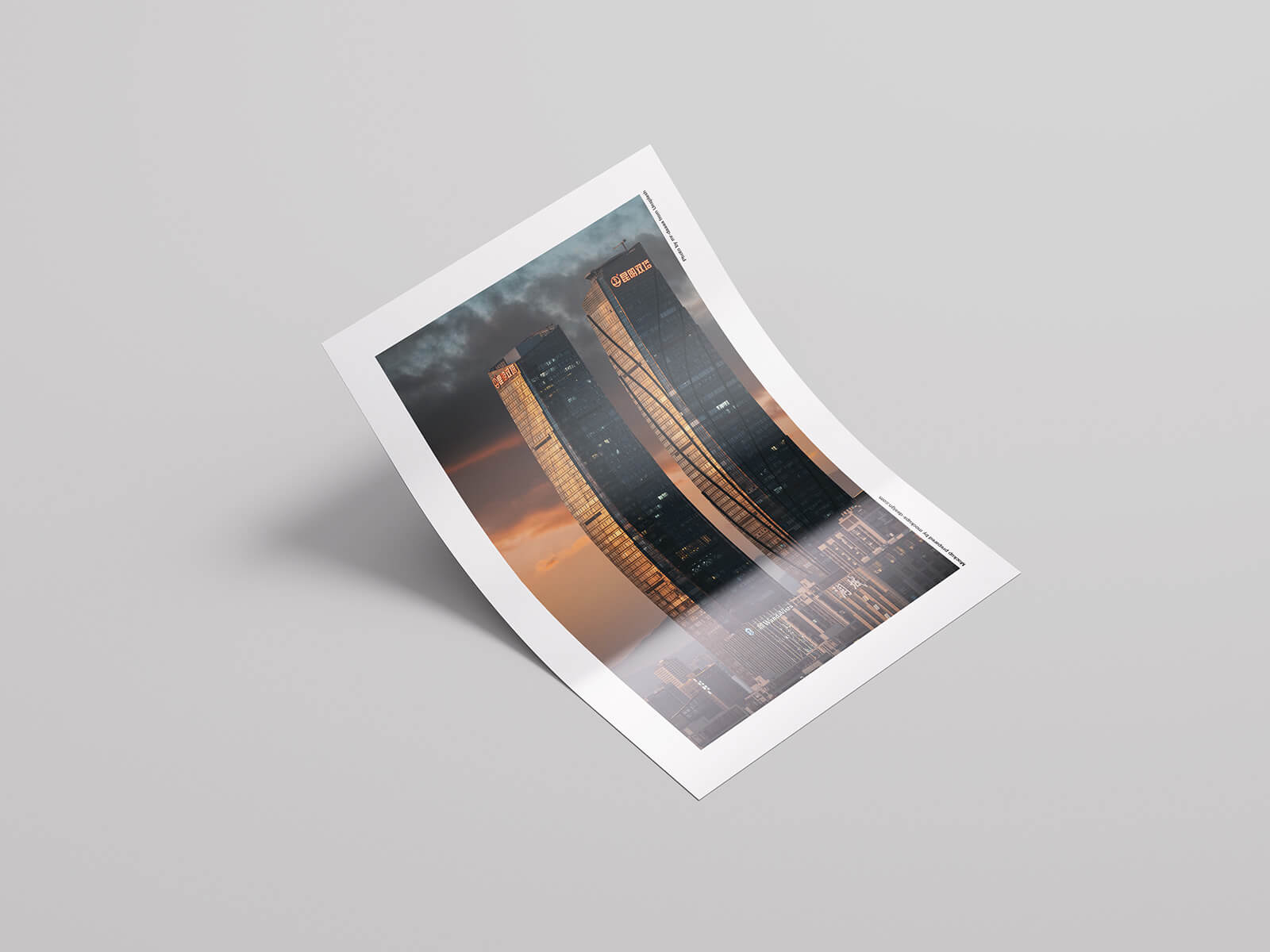 Free Glossy A4 Paper Mockup