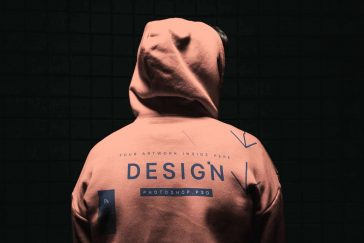 Hoodie Back Mockup PSD