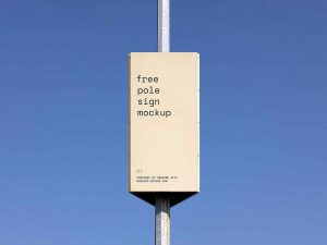 Pole Sign Mockup PSD