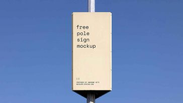 Pole Sign Mockup PSD