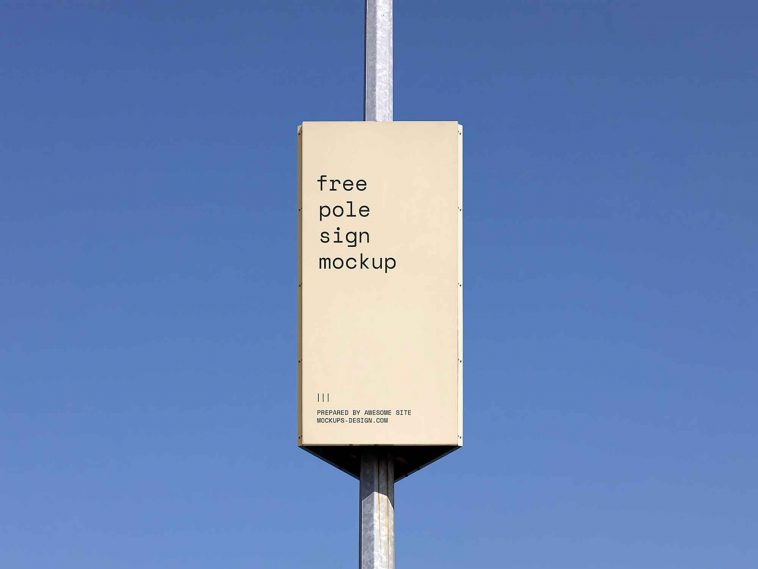 Pole Sign Mockup PSD