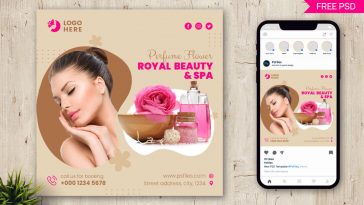 PsFiles Royal Beauty Spa Salon Free Instagram Post Design PSD Template