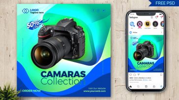 PsFiles Camera Sale Free Instagram Post Design PSD Template