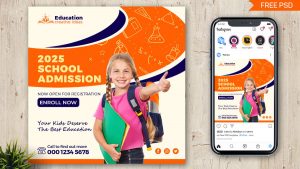 Free School Admission Started Free Instagram Post Design PSD Template