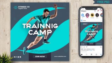 Free Training Camp Social Media Post PSD Template