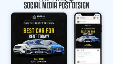 Free Car Rent Social Media Post Mockup