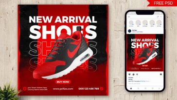 Branded Shoe Social Media Post Design PSD Template