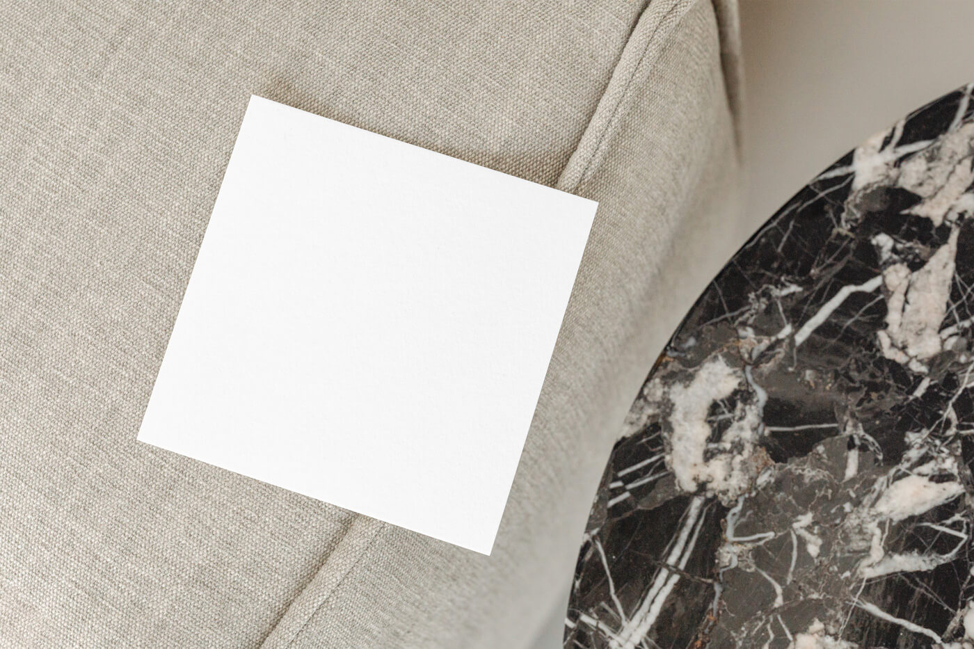 Free Square Card with Pillow Mockup