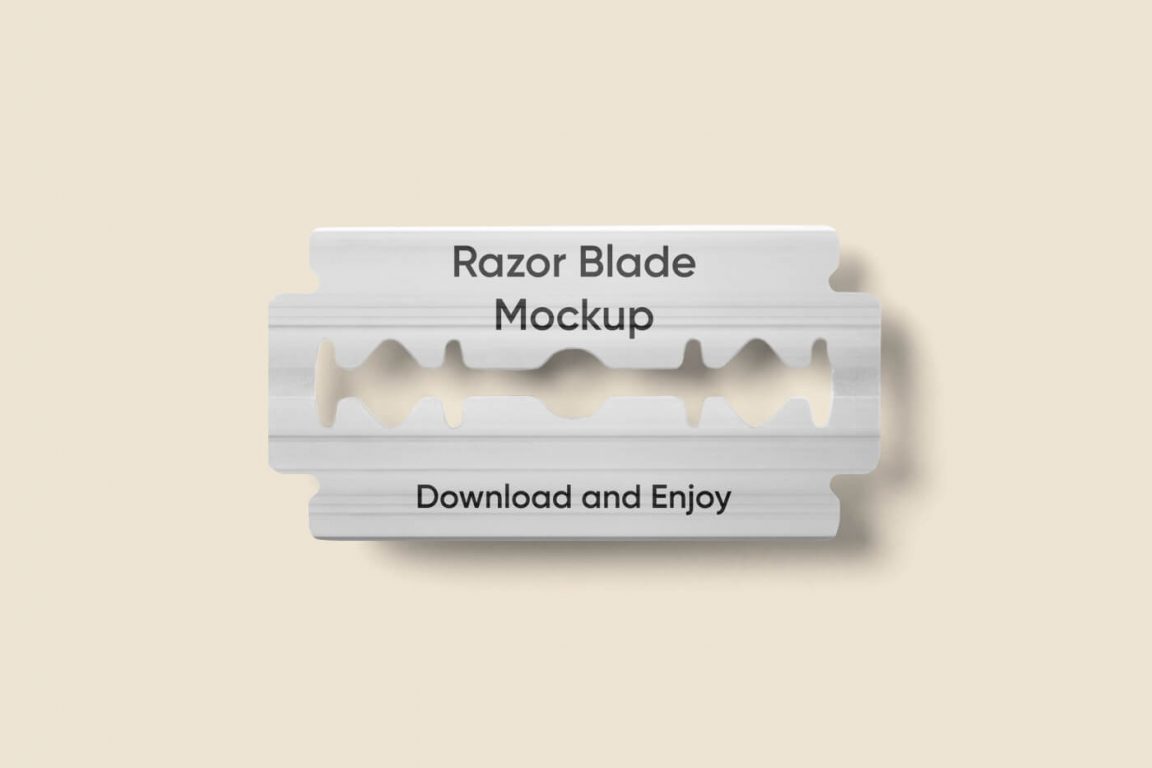 Free Razor Blade Mockup PSD Top View - PsFiles
