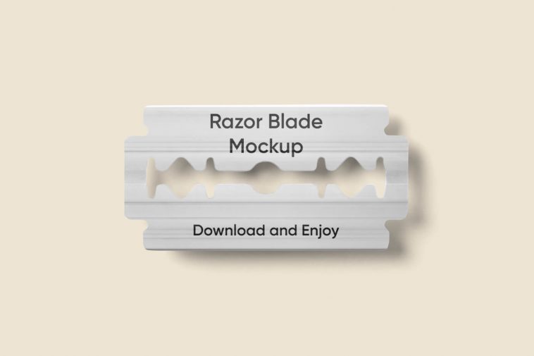 Top View of Razor Blade Mockup